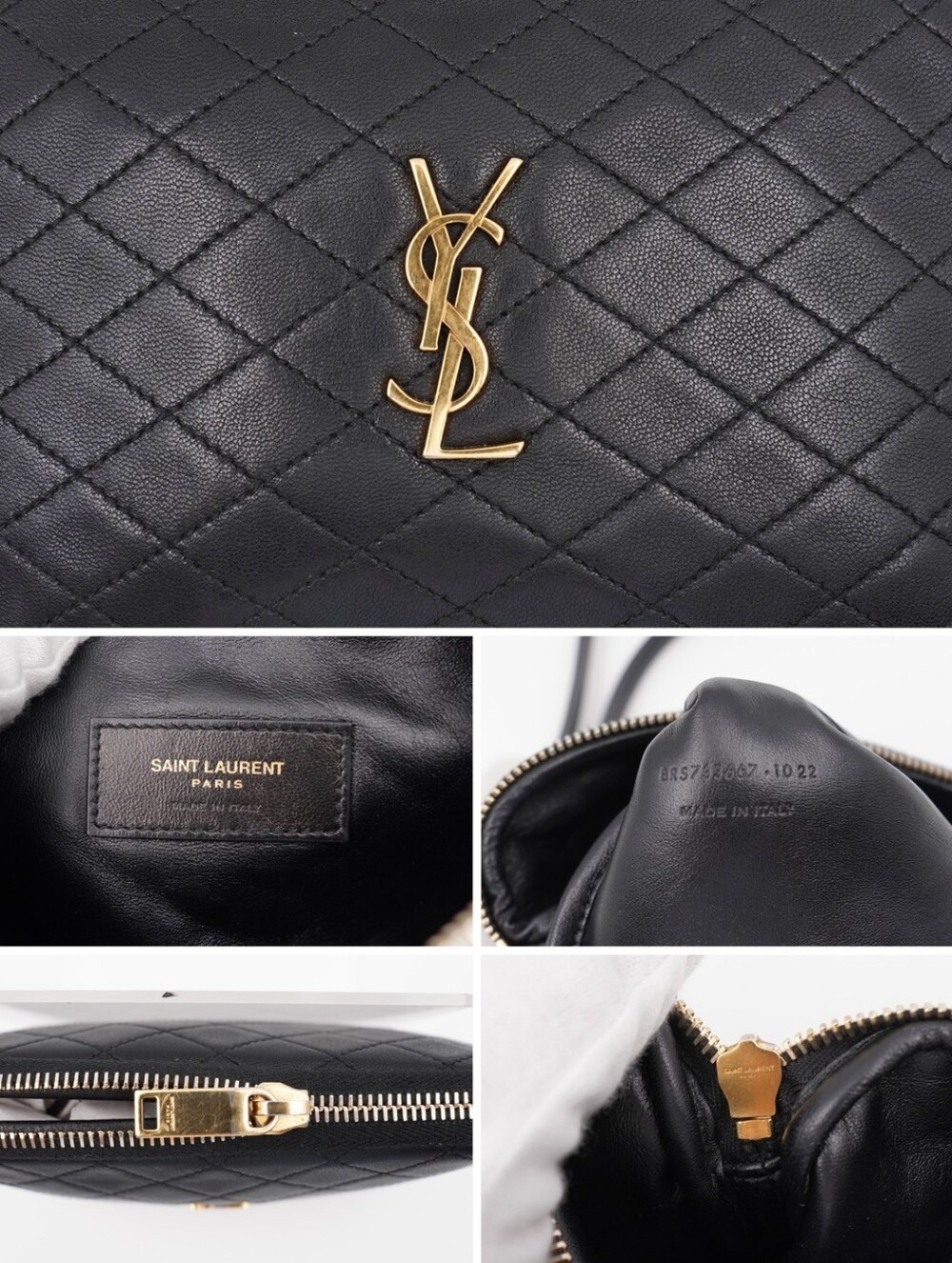 CK64 💕 Saint Laurent Lambskin Quilted Gaby Zipped Crossbody - Picture 9 of 13